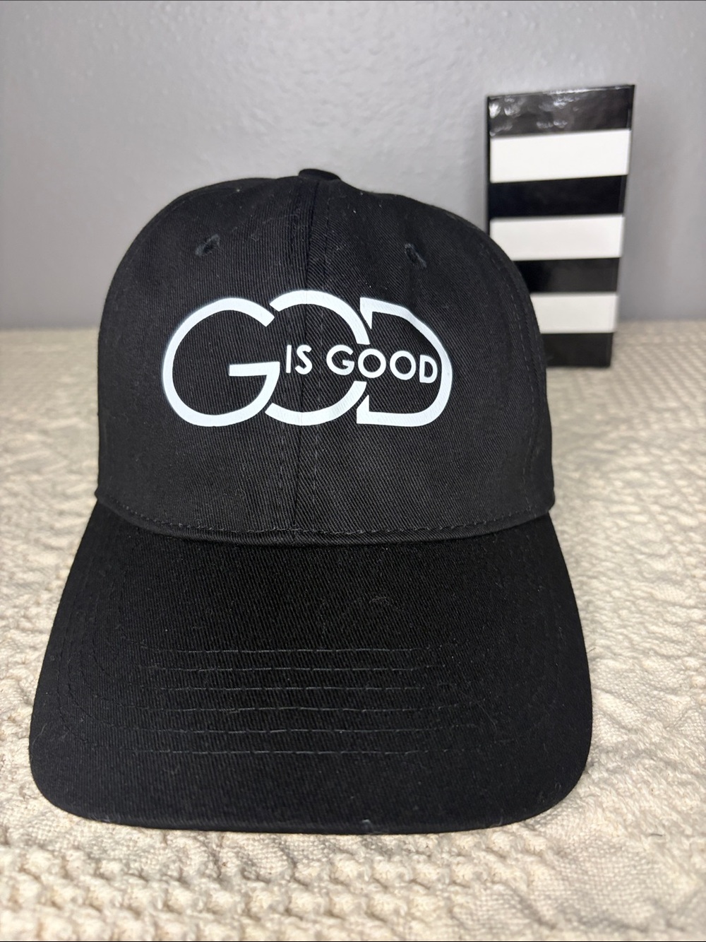 Black "God Is Good" Embroidered Baseball Cap